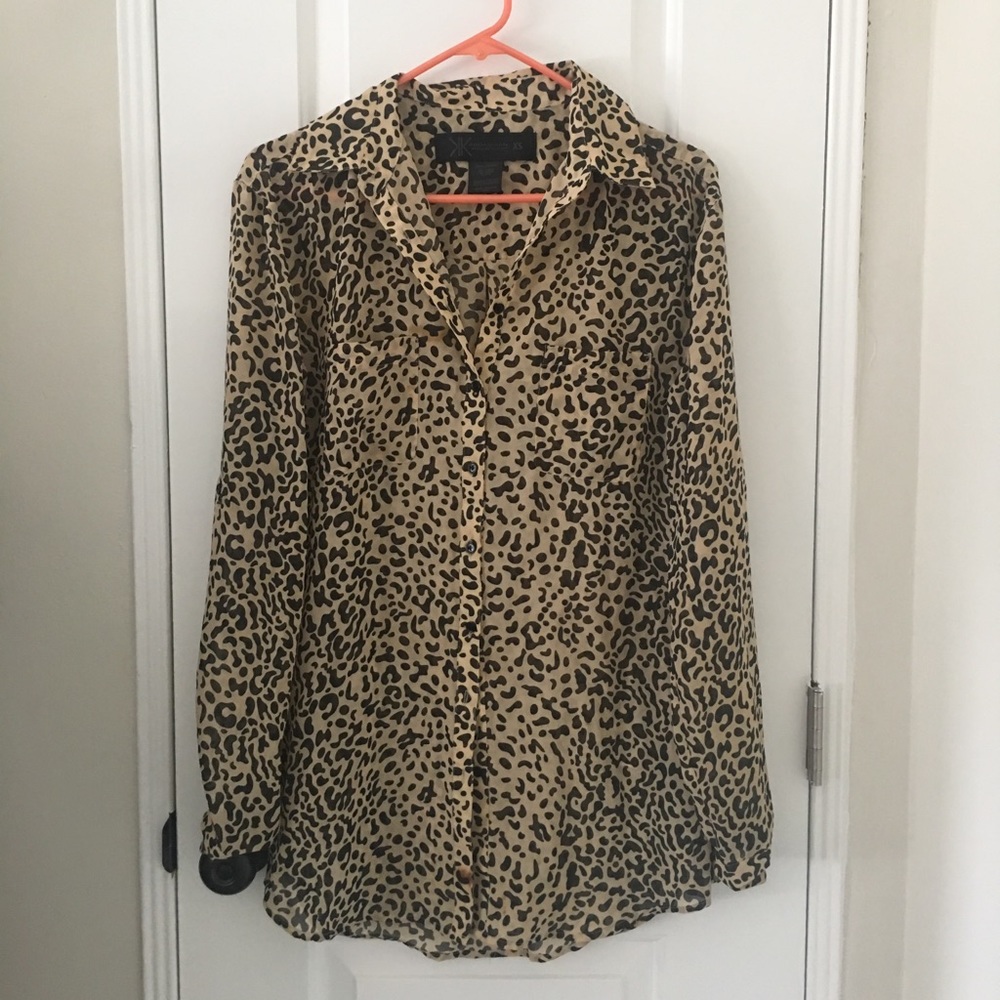 KK Leopard Button Up Blouse
